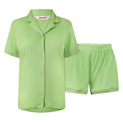 Front - Urban Threads Womens/Ladies Relaxed Fit Short Pyjama Set