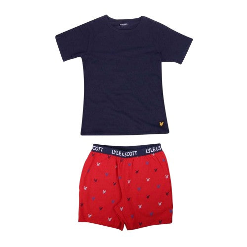 Front - Lyle & Scott Boys All-Over Print Loungewear Set