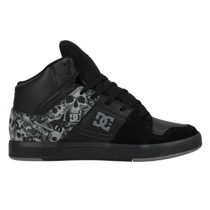 Front - DC Mens Cure Skull Logo Suede Skate Shoes