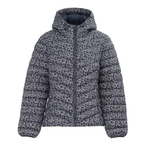 Front - SoulCal Womens/Ladies Bubble Animal Print Nylon Puffer Jacket