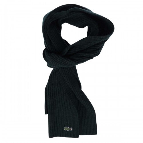 Front - Lacoste Rectangular Wool Ribbed Scarf