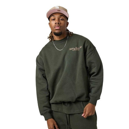 Front - Tela Cruz Mens Back Print Crew Neck Sweatshirt