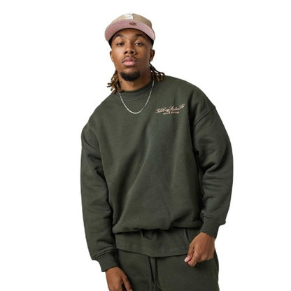 Front - Tela Cruz Mens Back Print Crew Neck Sweatshirt