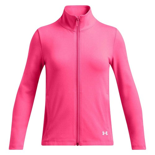 Front - Under Armour Girls Motion Woven Track Jacket