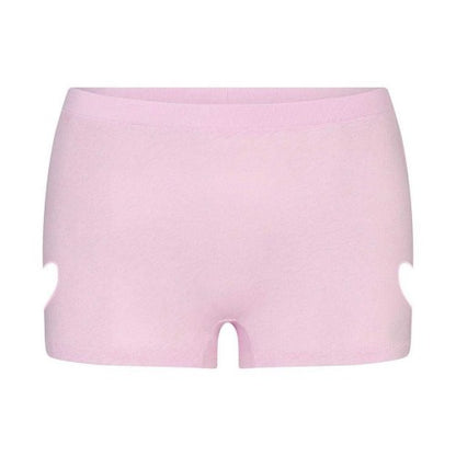 Front - Skims Womens/Ladies Worn In Jersey Heart Cut-Out Mid Rise Shorts