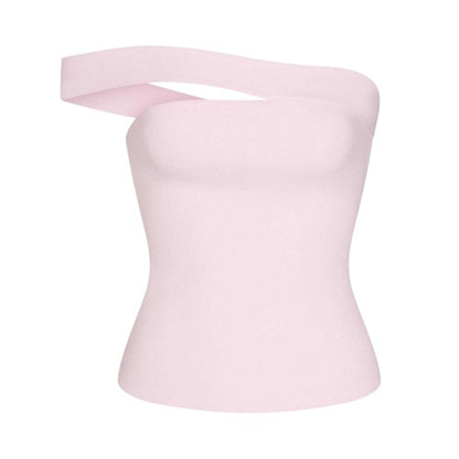 Front - Skims Womens/Ladies Cotton Jersey Asymmetric Top