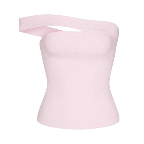 Front - Skims Womens/Ladies Cotton Jersey Asymmetric Top