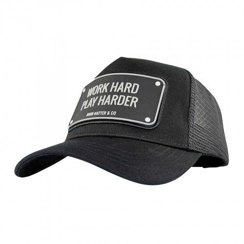Front - John Hatter Mens Work Hard Play Harder Cap