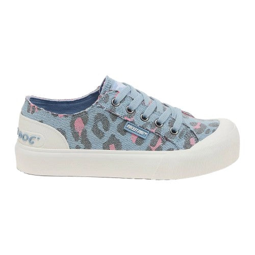 Front - Rocket Dog Womens/Ladies Jazzin Plus Leopard Print Canvas Trainers