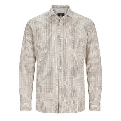 Front - Jack And Jones Mens Printed Slim Long-Sleeved Shirt