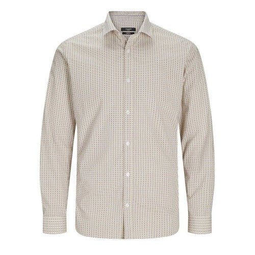 Front - Jack And Jones Mens Printed Slim Long-Sleeved Shirt
