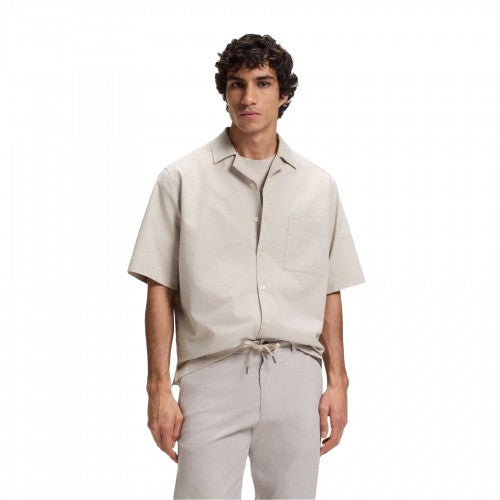 Front - Boss Mens Lapisy Plain Short-Sleeved Shirt