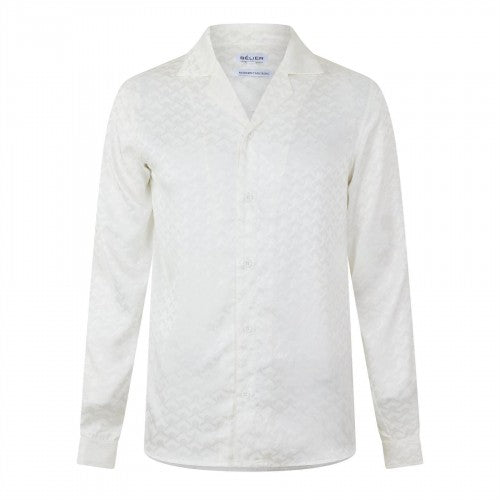 Front - Belier Mens Patterned Long-Sleeved Shirt