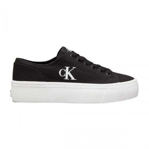 Front - Calvin Klein Womens/Ladies Canvas Platform Trainers