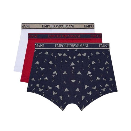 Front - Emporio Armani Mens Core Logo Boxer Briefs (Pack of 3)