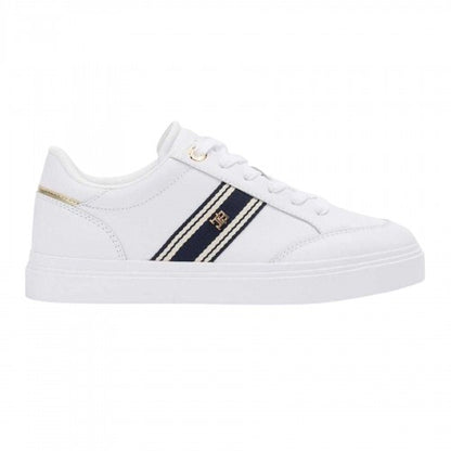 Front - Tommy Hilfiger Womens/Ladies Web Leather Flat Trainers