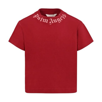 Front - Palm Angels Childrens/Kids Gothic Logo T-Shirt