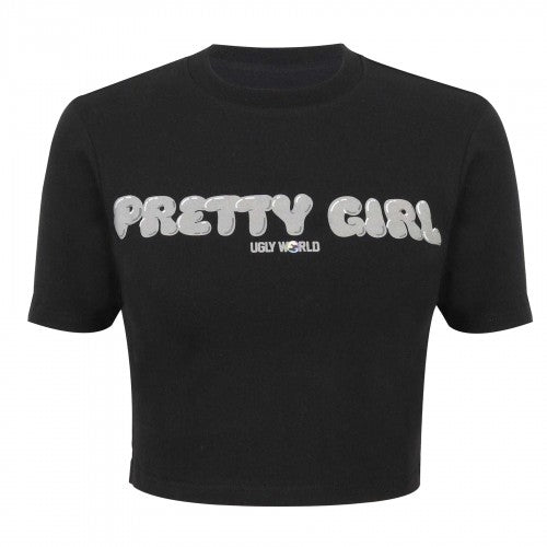 Front - Pretty Boy Ugly World Womens/Ladies Slim Crop Top