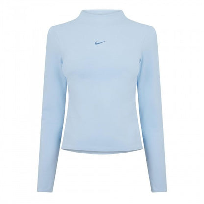 Front - Nike Womens/Ladies Mock Neck Fitted Long-Sleeved Top