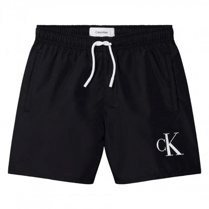 Front - Calvin Klein Boys Logo Swim Shorts