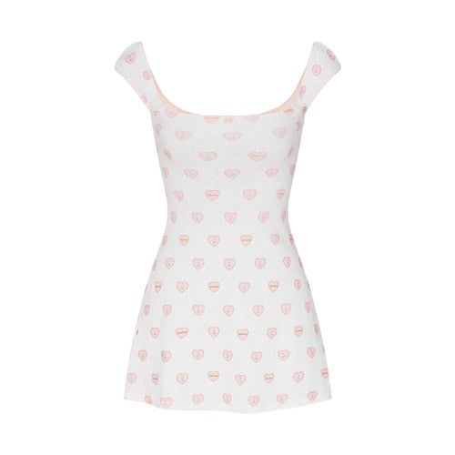 Front - Skims Womens/Ladies Hearts Pointelle Mini Dress