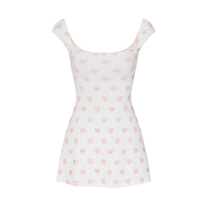 Front - Skims Womens/Ladies Hearts Pointelle Mini Dress