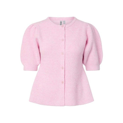 Front - Pieces Womens/Ladies Knitted Puff Sleeve Cardigan