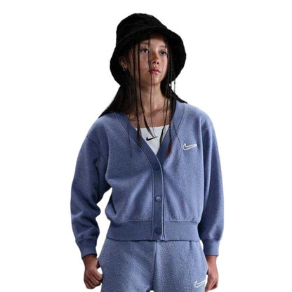 Front - Nike Girls V Neck 3/4 Sleeve Cardigan