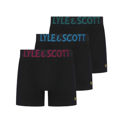 Front - Lyle & Scott Mens Daniel Fitted Boxer Shorts (Pack of 3)