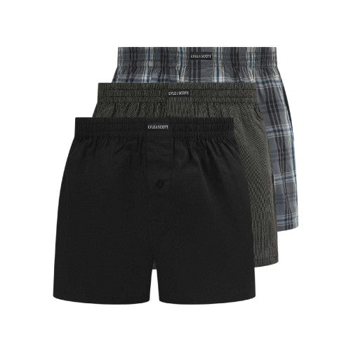 Front - Lyle & Scott Mens Robinson Boxer Shorts (Pack of 3)