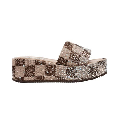 Front - Steve Madden Womens/Ladies Rhinestone Flatform Sandals