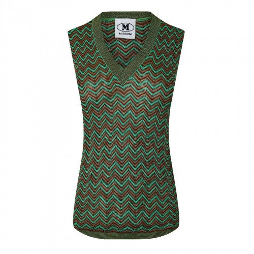 Front - Missoni Womens/Ladies Zig Zag Knitted Sleeveless Tank Top