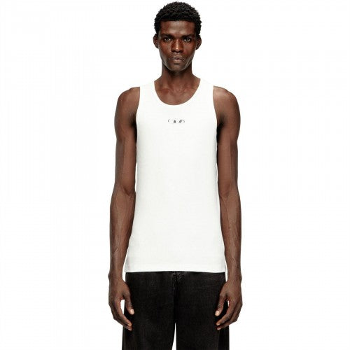 Front - Diesel Mens Logo Cotton Blend Tank Top