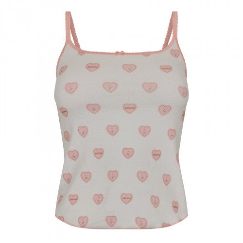 Front - Skims Womens/Ladies Hearts Pointelle Tank Top