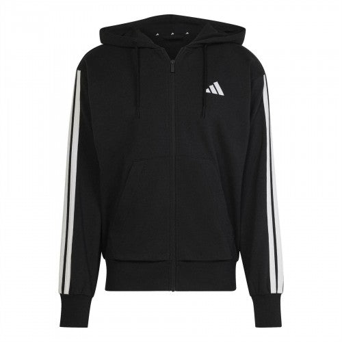 Front - Adidas Mens 3 Stripes Full Zip Hoodie