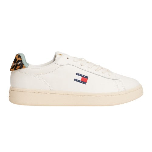 Front - Tommy Jeans Womens/Ladies Archive 98 Leopard Print Nappa Leather Trainers