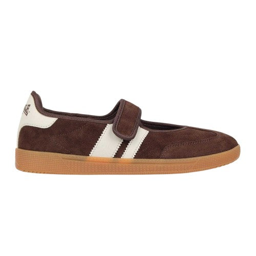Front - Lonsdale Womens/Ladies Merton Suede Flat Court Trainers