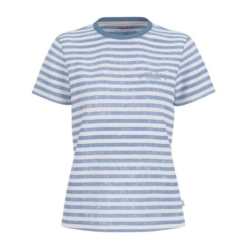 Front - Guess Womens/Ladies Striped Slim T-Shirt