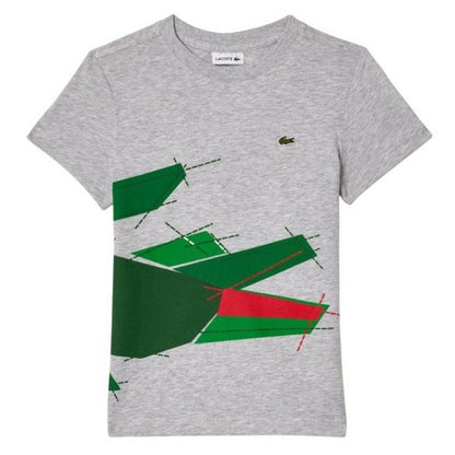 Front - Lacoste Childrens/Kids Crocodile Print T-Shirt