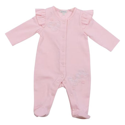 Front - Mintini Baby Girls Floral Long-Sleeved All-In-One Nightwear