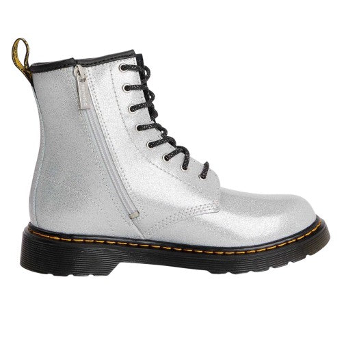 Front - Dr Martens Girls 1460 Leather Biker Boots