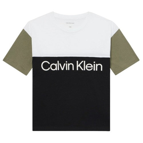 Front - Calvin Klein Childrens/Kids Colour Block T-Shirt