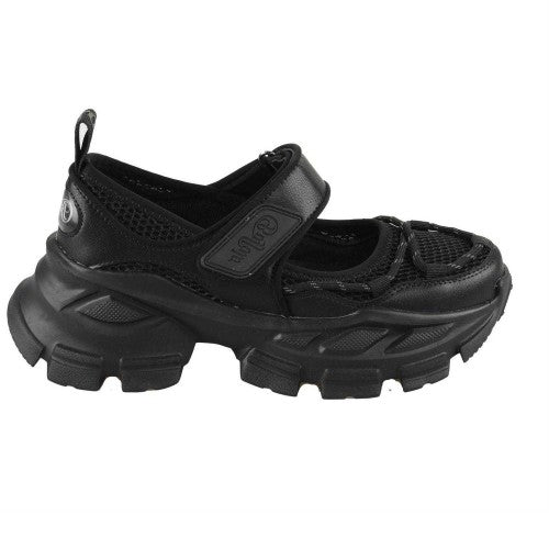 Front - Buffalo Womens/Ladies Saturn Ballerina Chunky Flat Pumps
