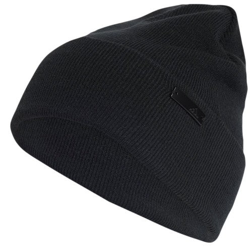 Front - Adidas Plain Ribbed Turned Up Cuff Beanie