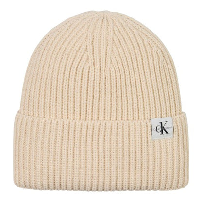 Front - Calvin Klein Ribbed Logo Beanie