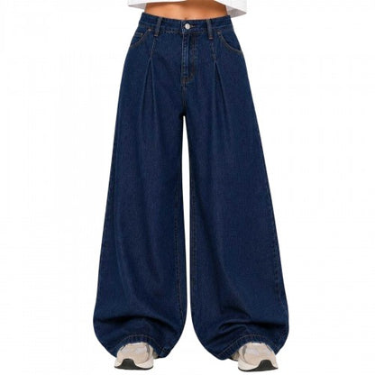 Front - I Saw It First Womens/Ladies Denim Wide Leg Jeans