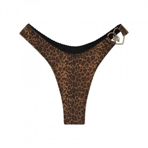 Front - Frankies Bikinis Womens/Ladies X Bella Hadid Full Moon Leopard Print Bikini Bottoms