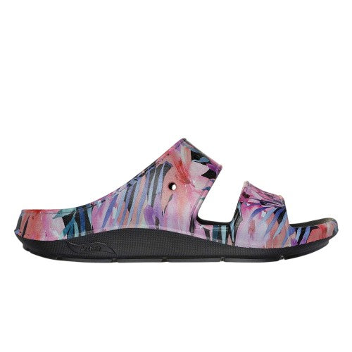 Front - Skechers Womens/Ladies Archfitwave Floral Open Toe Slides