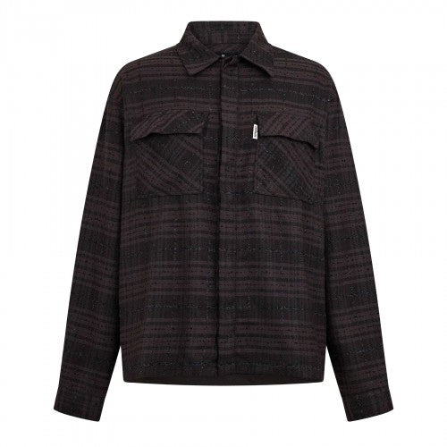 Front - Represent Mens Plaid Button-Down Modern Overshirt