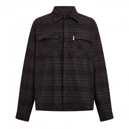 Front - Represent Mens Plaid Button-Down Modern Overshirt
